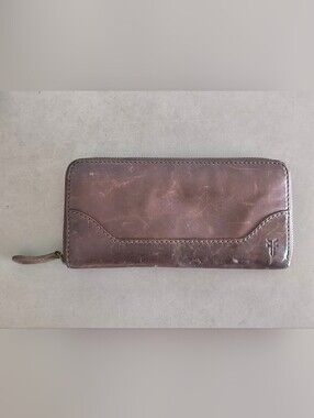 Frye Melissa Zip Wallet Dark Brown Leather Continental